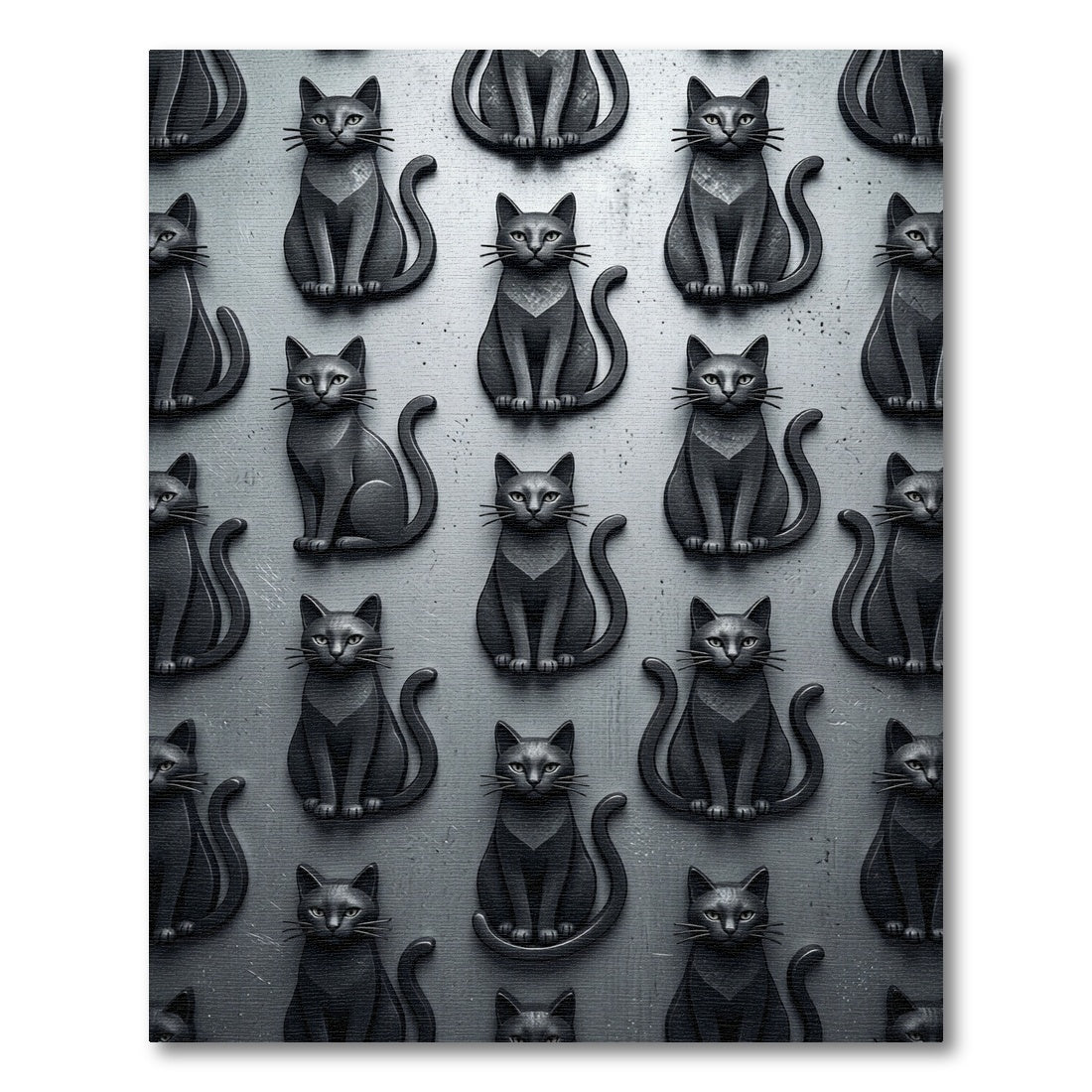 Charcoal Gray Feline Array Rug