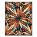 Retro Terracotta Floral Burst Art Rug