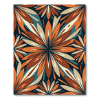 Retro Terracotta Floral Burst Art Rug