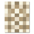 Neutral Tan Squares Check Rug