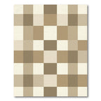Neutral Tan Squares Check Rug