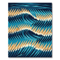 Abstract Geometric Wave Ocean Blue Rug
