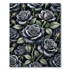 Dark Slate Gray Rose Garden Rug