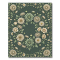Elegant Sage Green Floral Wreath Rug