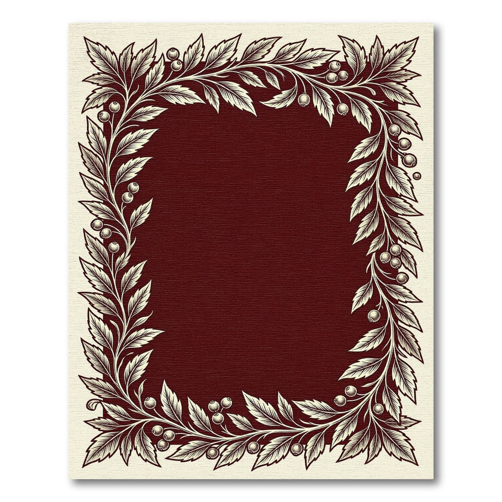 Rich Cherry Blossom Garland Border Rug