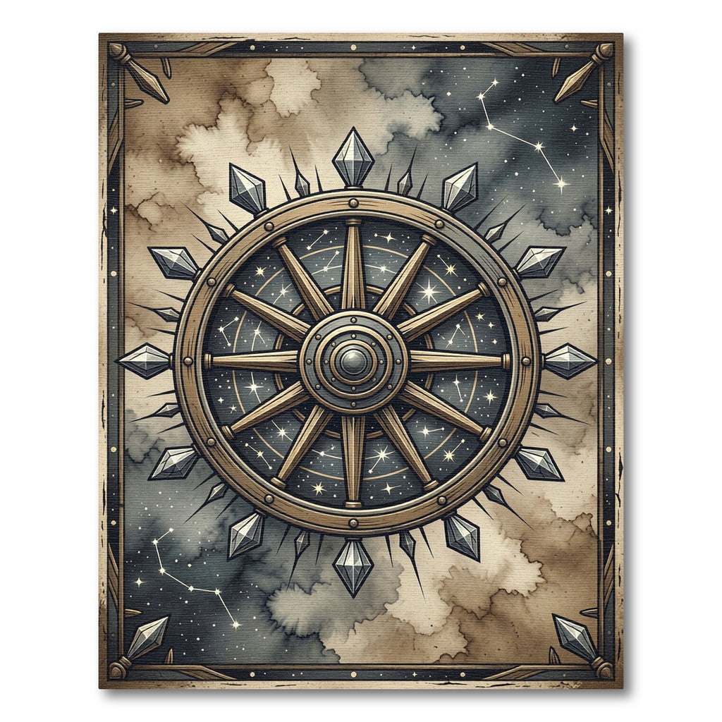 Celestial Ship Wheel Constellation Rug