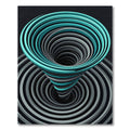 Modern Teal and Gray Swirling Vortex Rug
