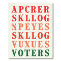 Bold Red Orange Alphabet Collage Rug