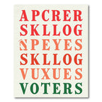 Bold Red Orange Alphabet Collage Rug