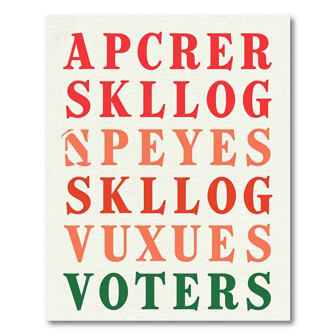 Bold Red Orange Alphabet Collage Rug