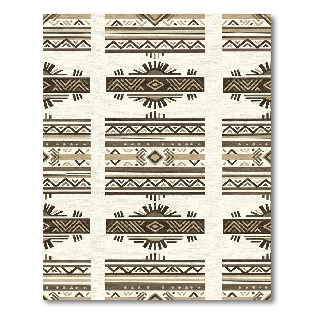Earth Tones Geometric Tribal Sun Motif Rug