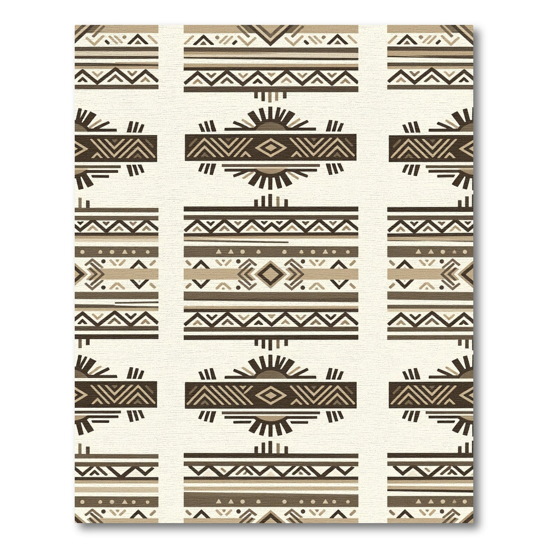 Earth Tones Geometric Tribal Sun Motif Rug