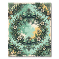 Vintage Sage Floral Wreath Bows Rug