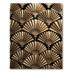 Art Deco Golden Fan Crest Rug