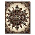 Ornate Amber Starburst Medallion Rug