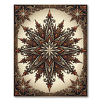 Ornate Amber Starburst Medallion Rug