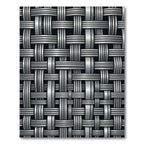 Metallic Silver Interwoven Geometric Grid Rug