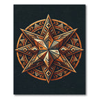 Geometric Ochre Starburst Sacred Mandala Rug