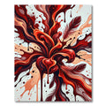 Abstract Crimson Liquid Flow and Feathers Rug