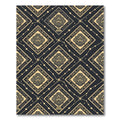 Aztec Gold Black Geometric Sun Diamond Rug
