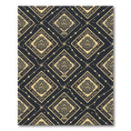 Aztec Gold Black Geometric Sun Diamond Rug
