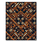 Rustic Amber Arrow Geometric Weave Rug