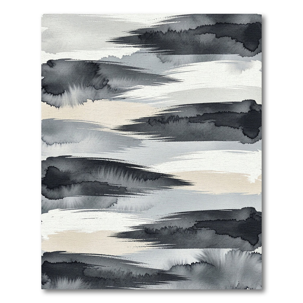 Ink Wash Brush Stroke Stripes Rug