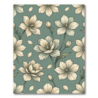 Soft Sage Botanical Petal Tapestry Rug