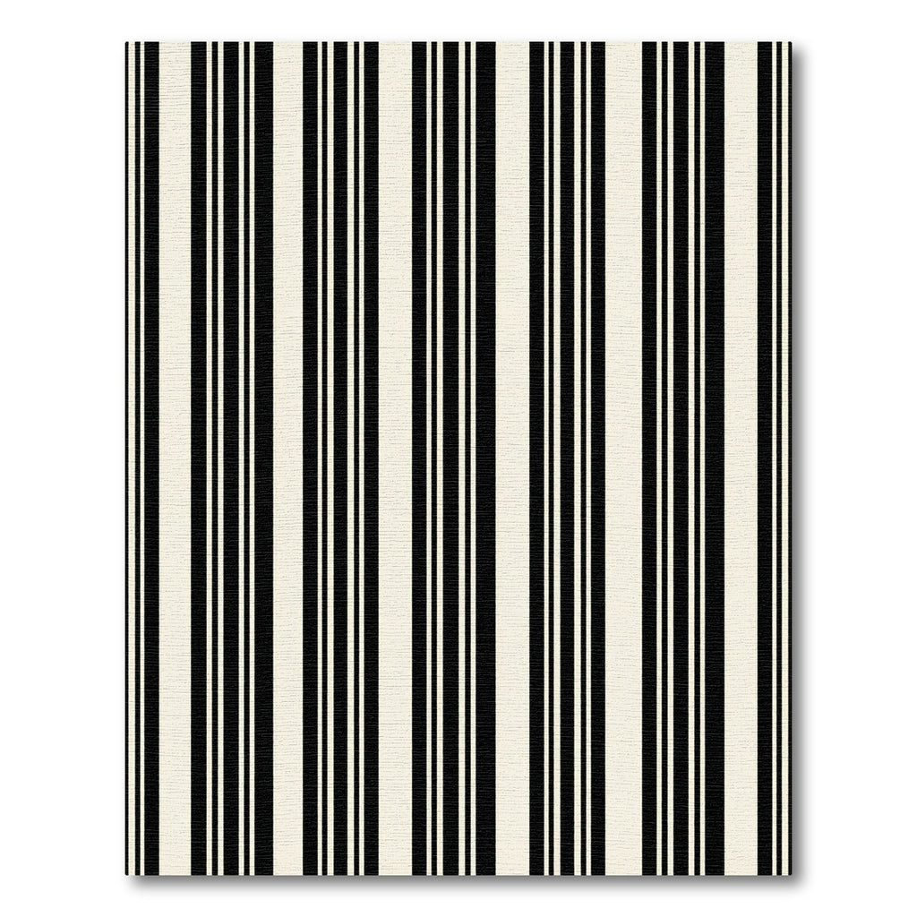 Bold Black White Linear Barcode Rug