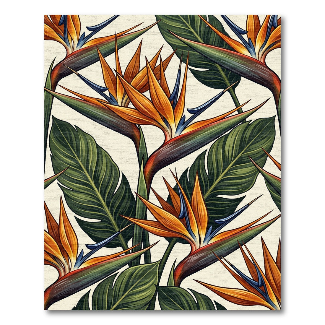 Lush Tropical Bird of Paradise Foliage Rug
