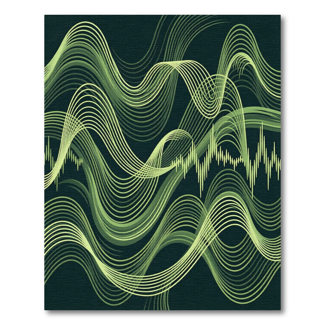 Mint Green Wavy Soundwave Rug