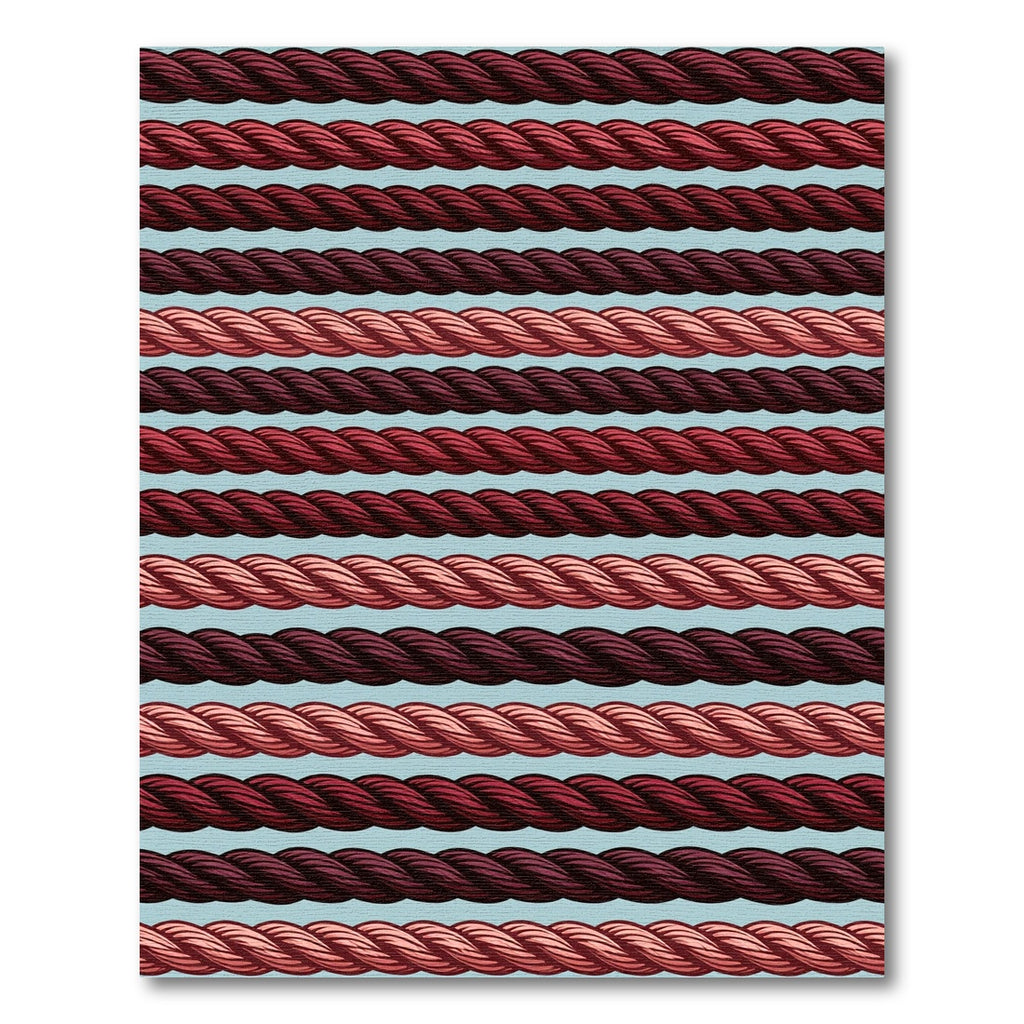 Crimson Rope Stripes Textured Rug