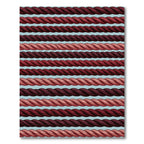 Crimson Rope Stripes Textured Rug
