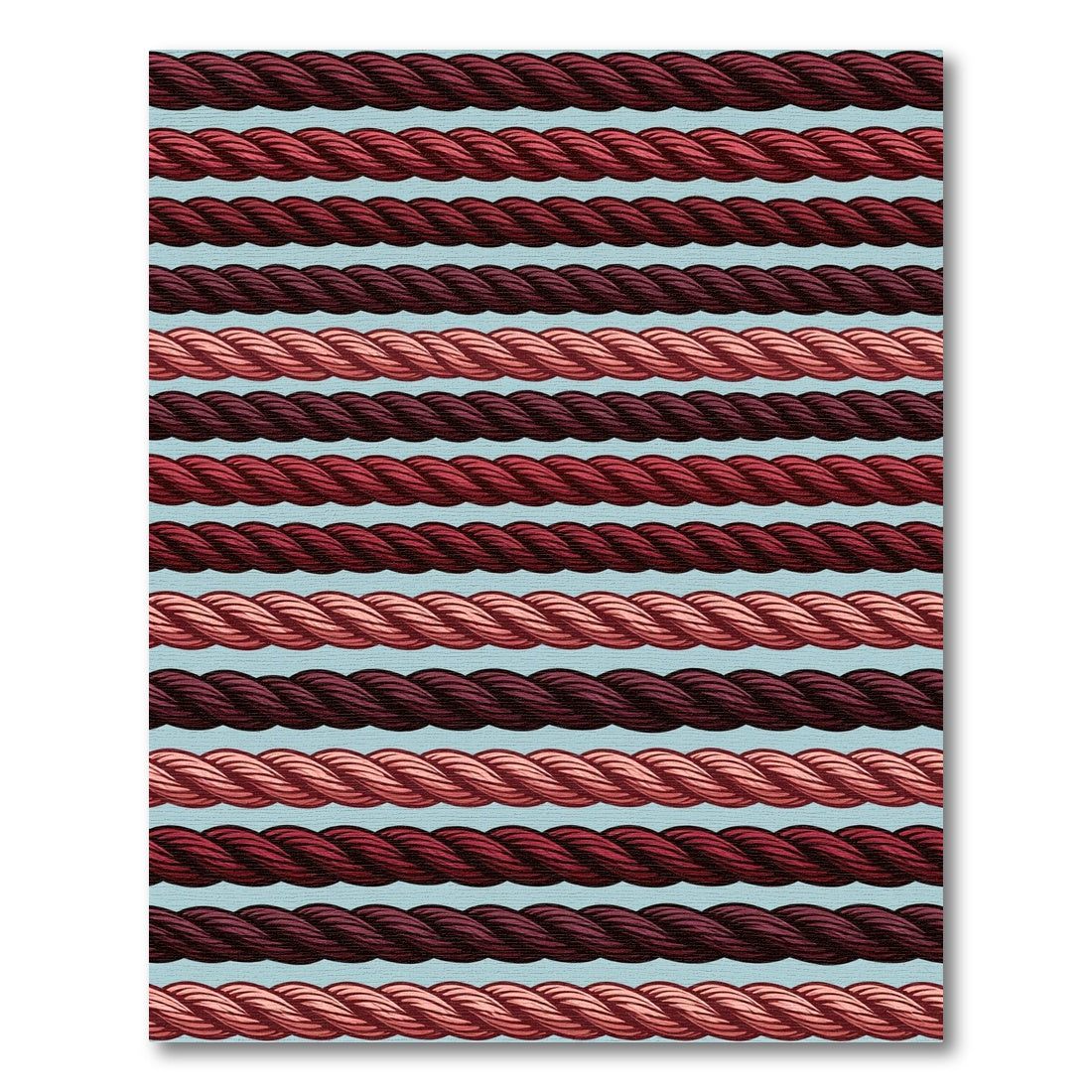 Crimson Rope Stripes Textured Rug