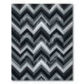 Smoky Monochrome Chevron Geometric Rug