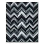 Smoky Monochrome Chevron Geometric Rug