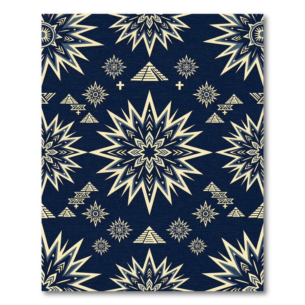 Celestial Pyramid Star Navy Gold Rug