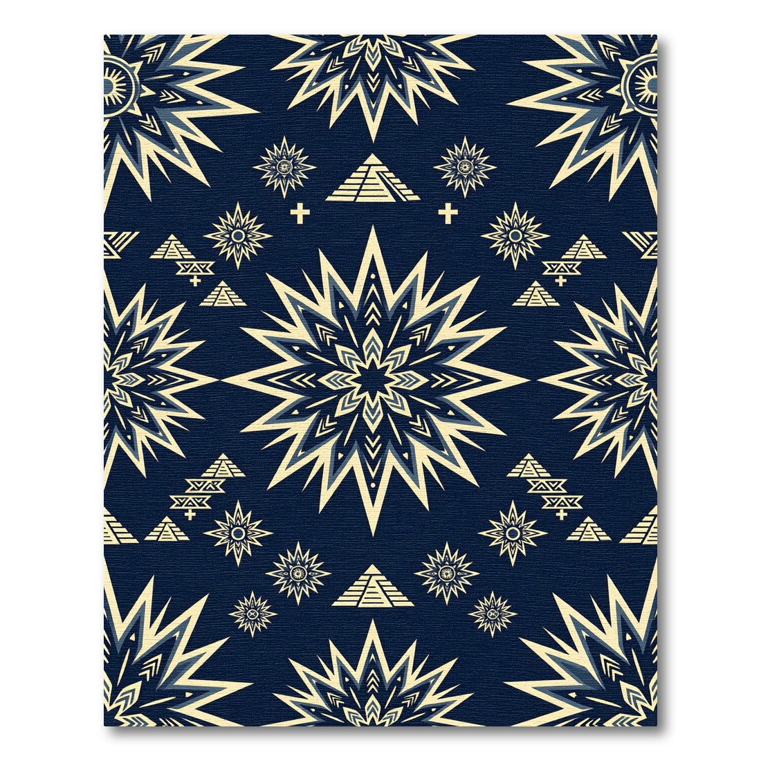 Celestial Pyramid Star Navy Gold Rug
