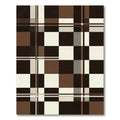 Dark Brown Cream Checkered Plaid Rug