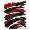 Bold Red Black Brush Stroke Rug