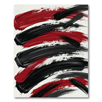 Bold Red Black Brush Stroke Rug