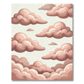 Dreamy Dusty Rose Cumulus Cloud Artwork Rug