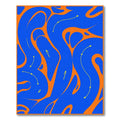 Abstract Blue Orange Flowing River Rug