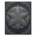 Ornate Silver Star Celestial Medallion Rug