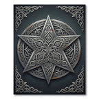 Ornate Silver Star Celestial Medallion Rug