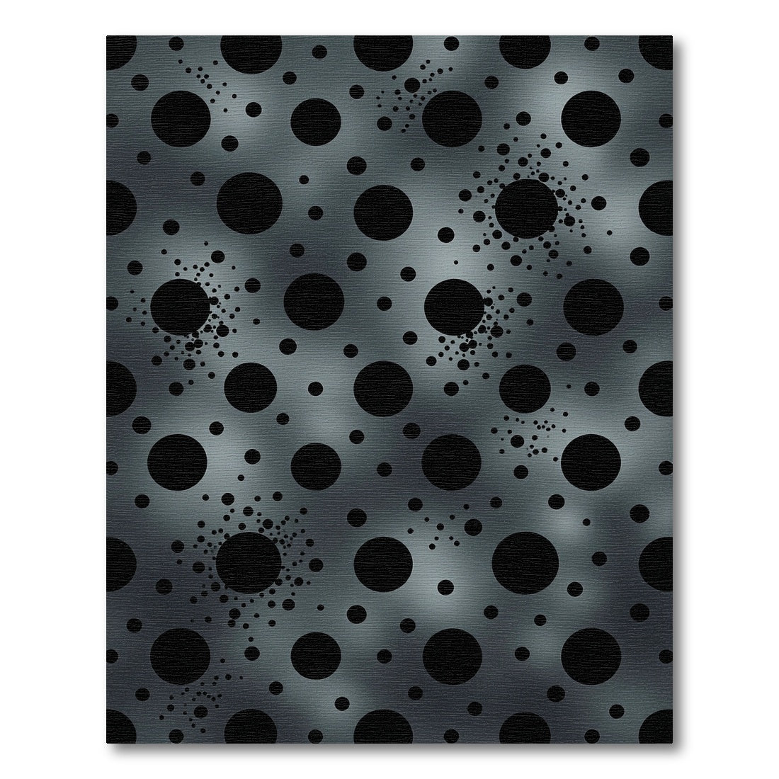 Metallic Gray Polka Dots Scatter Rug