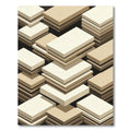 Minimalist Neutral Geometric Stacked Block Rug