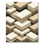 Minimalist Neutral Geometric Stacked Block Rug