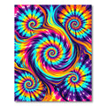 Vibrant Multicolored Neon Spiral Flow Rug