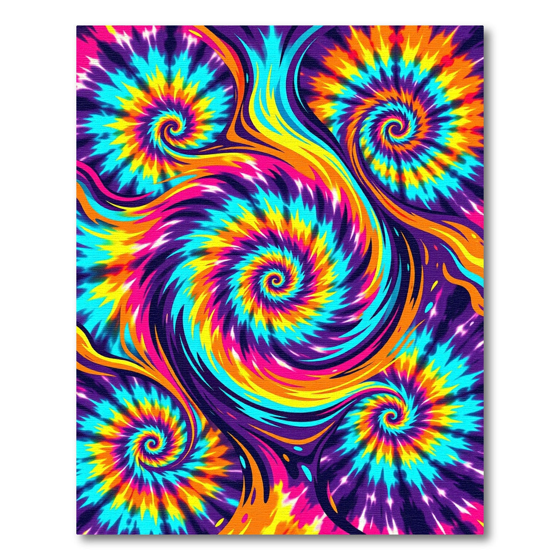 Vibrant Multicolored Neon Spiral Flow Rug